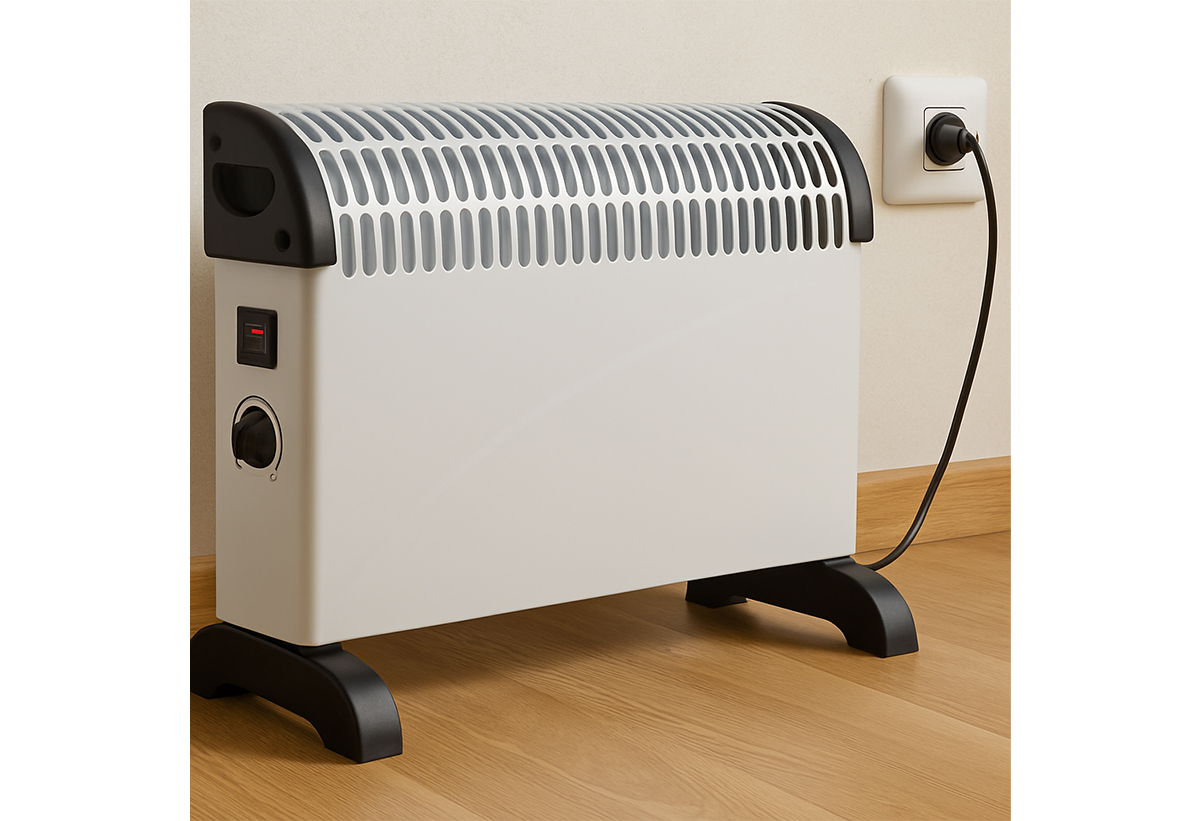 Απεικονίζεται ο κονβέκτορας στο σαλόνι σε λειτουργία.